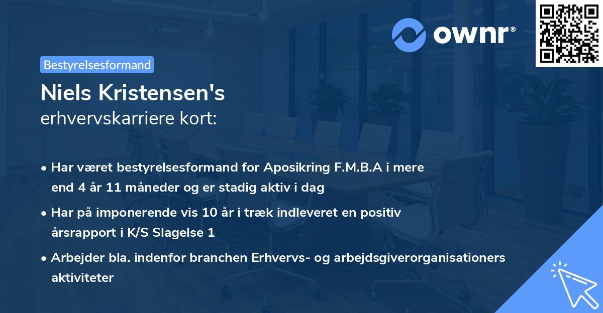 Niels Kristensen's erhvervskarriere kort