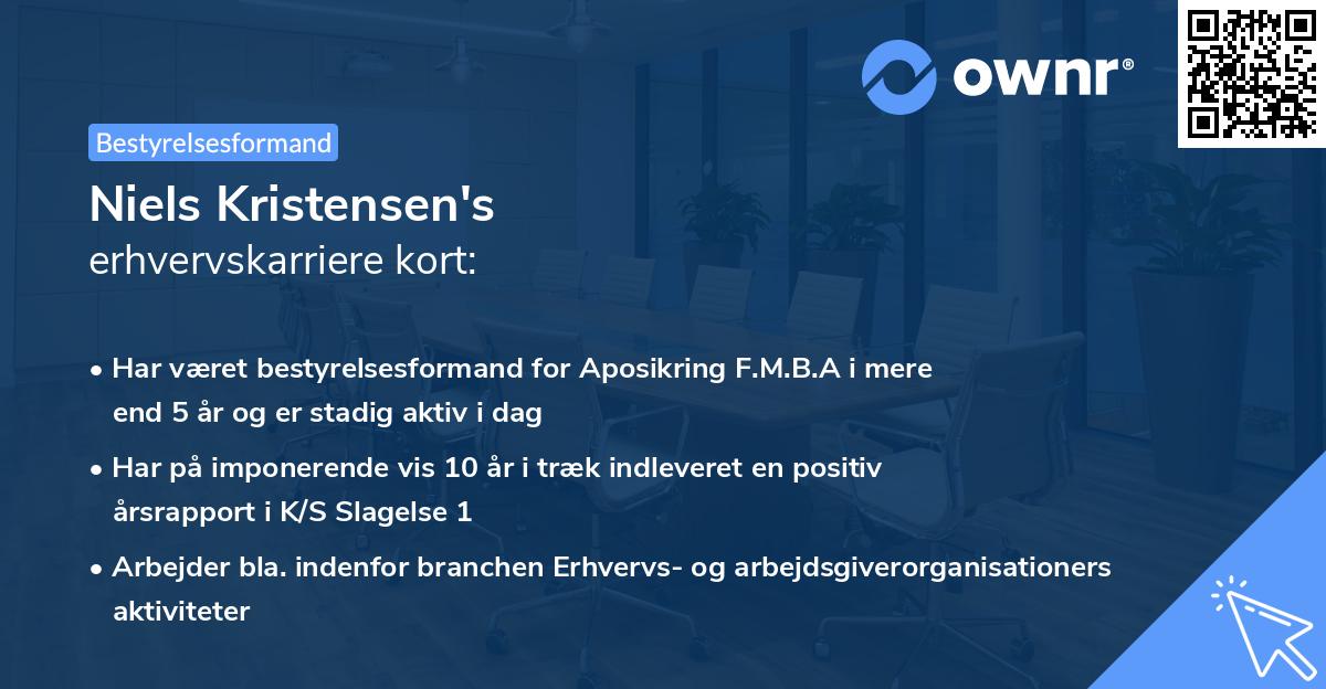 Niels Kristensen's erhvervskarriere kort