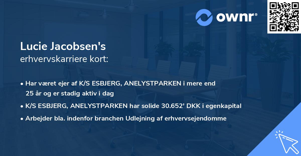 Lucie Jacobsen's erhvervskarriere kort