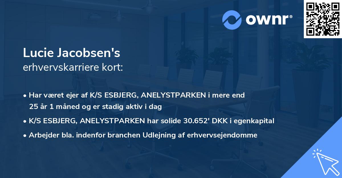 Lucie Jacobsen's erhvervskarriere kort