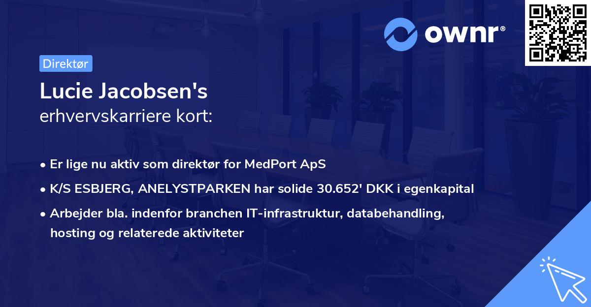 Lucie Jacobsen's erhvervskarriere kort