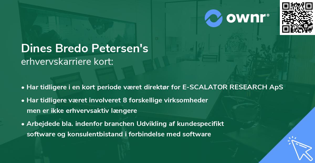 Dines Bredo Petersen's erhvervskarriere kort