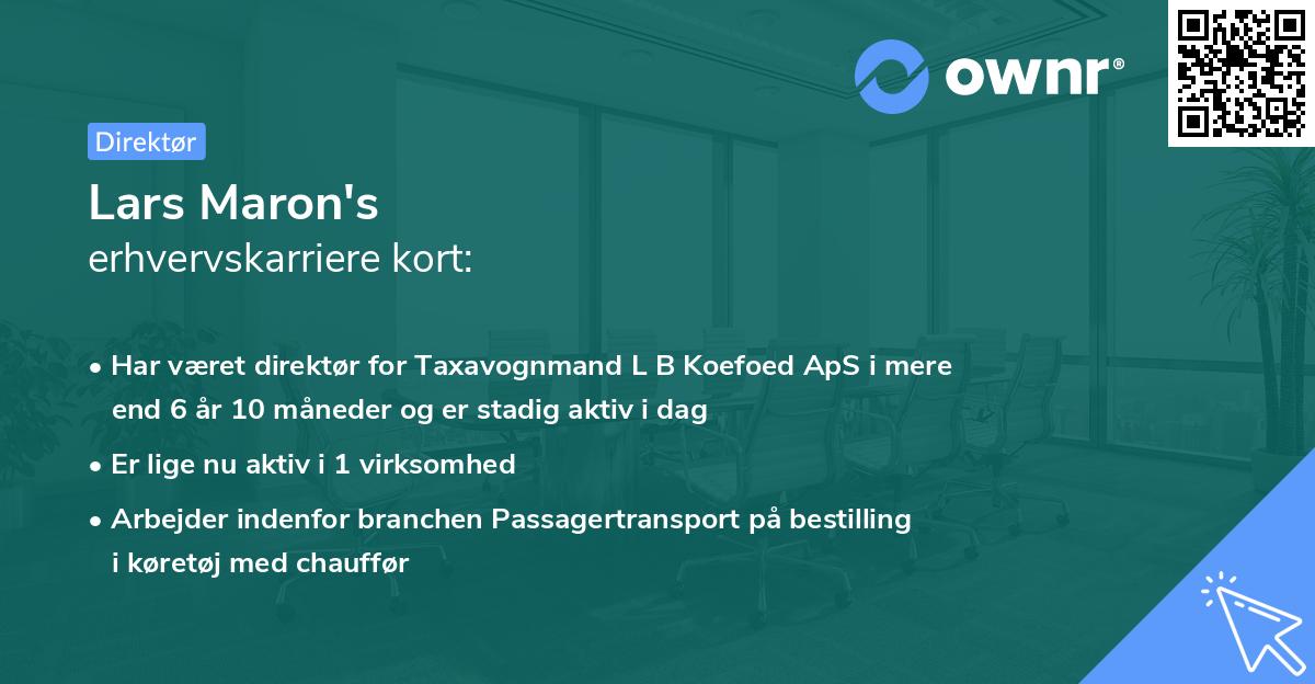 Lars Maron's erhvervskarriere kort