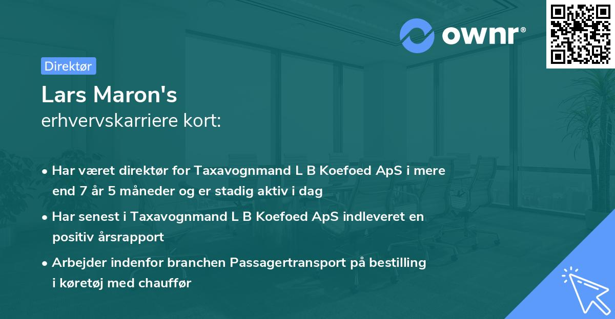 Lars Maron's erhvervskarriere kort