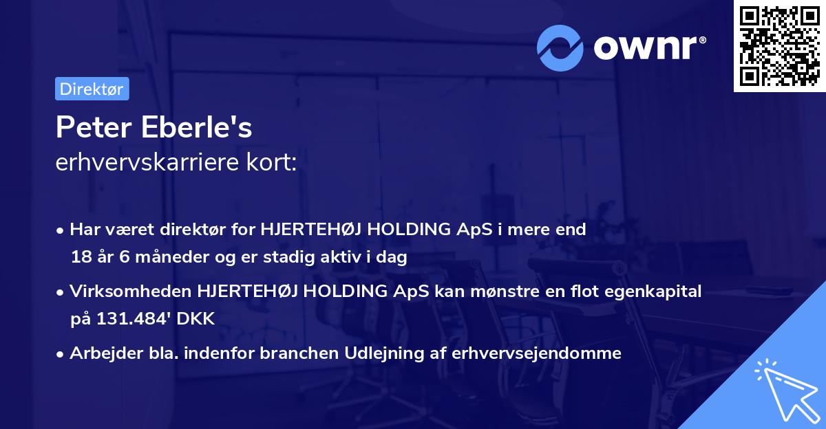 Peter Eberle's erhvervskarriere kort