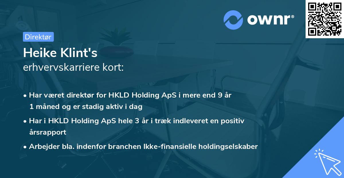 Heike Klint's erhvervskarriere kort