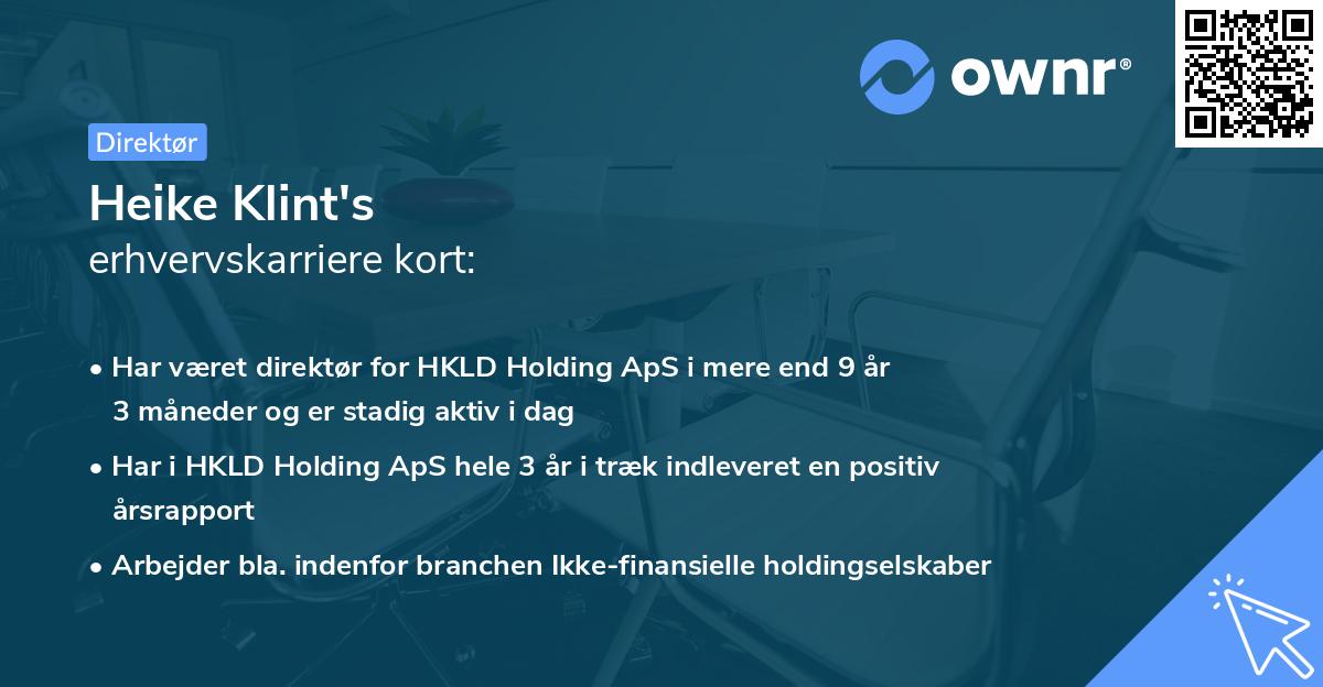 Heike Klint's erhvervskarriere kort