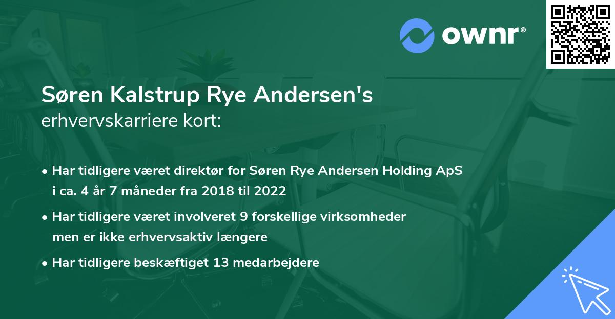 Søren Kalstrup Rye Andersen's erhvervskarriere kort