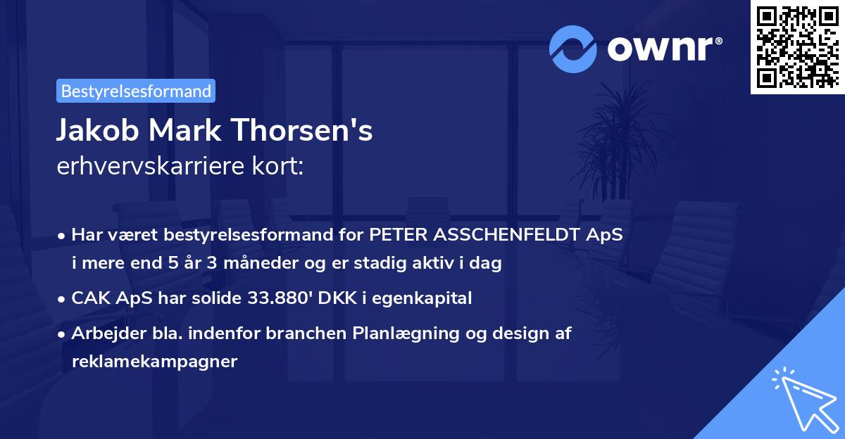 Jakob Mark Thorsen's erhvervskarriere kort