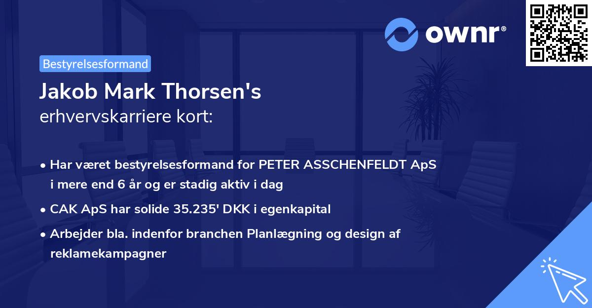 Jakob Mark Thorsen's erhvervskarriere kort