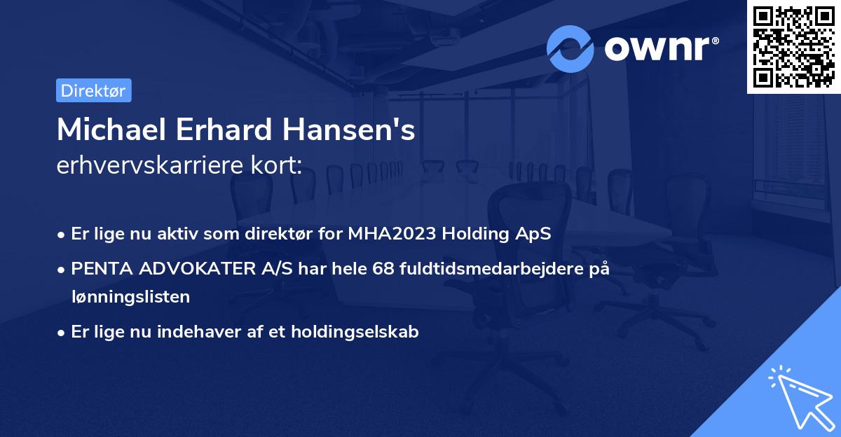 Michael Erhard Hansen's erhvervskarriere kort