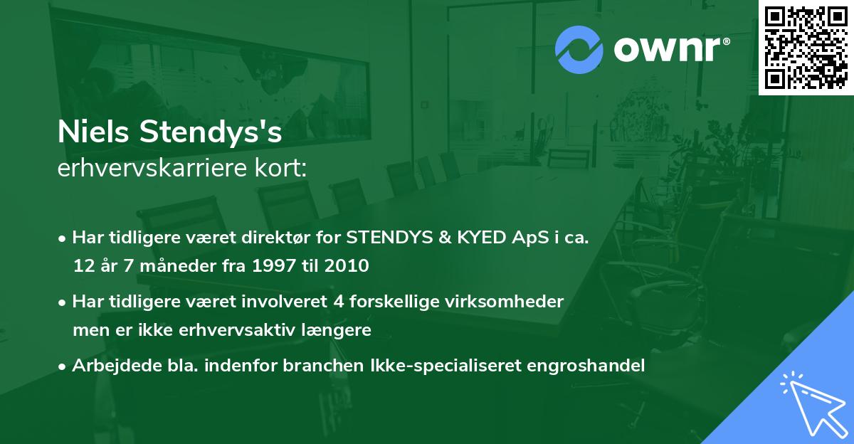 Niels Stendys's erhvervskarriere kort