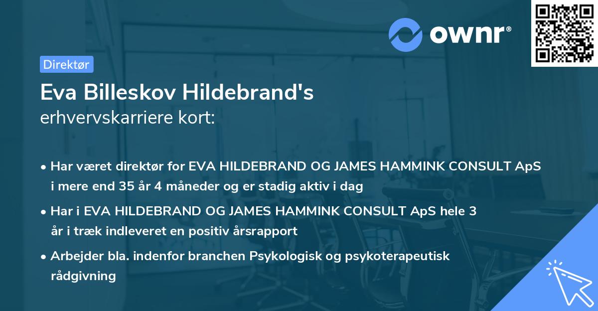 Eva Billeskov Hildebrand's erhvervskarriere kort