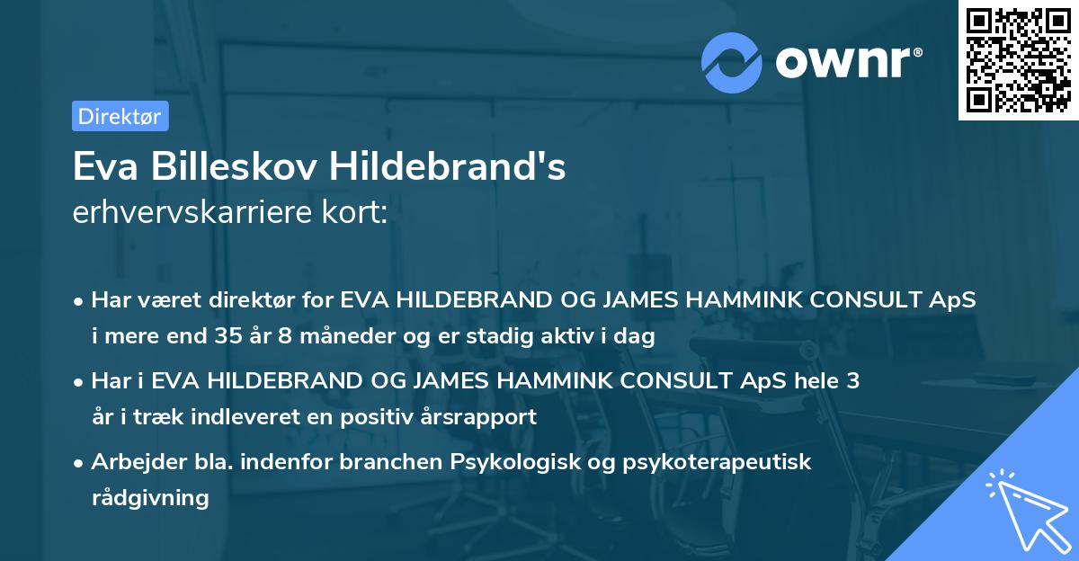 Eva Billeskov Hildebrand's erhvervskarriere kort