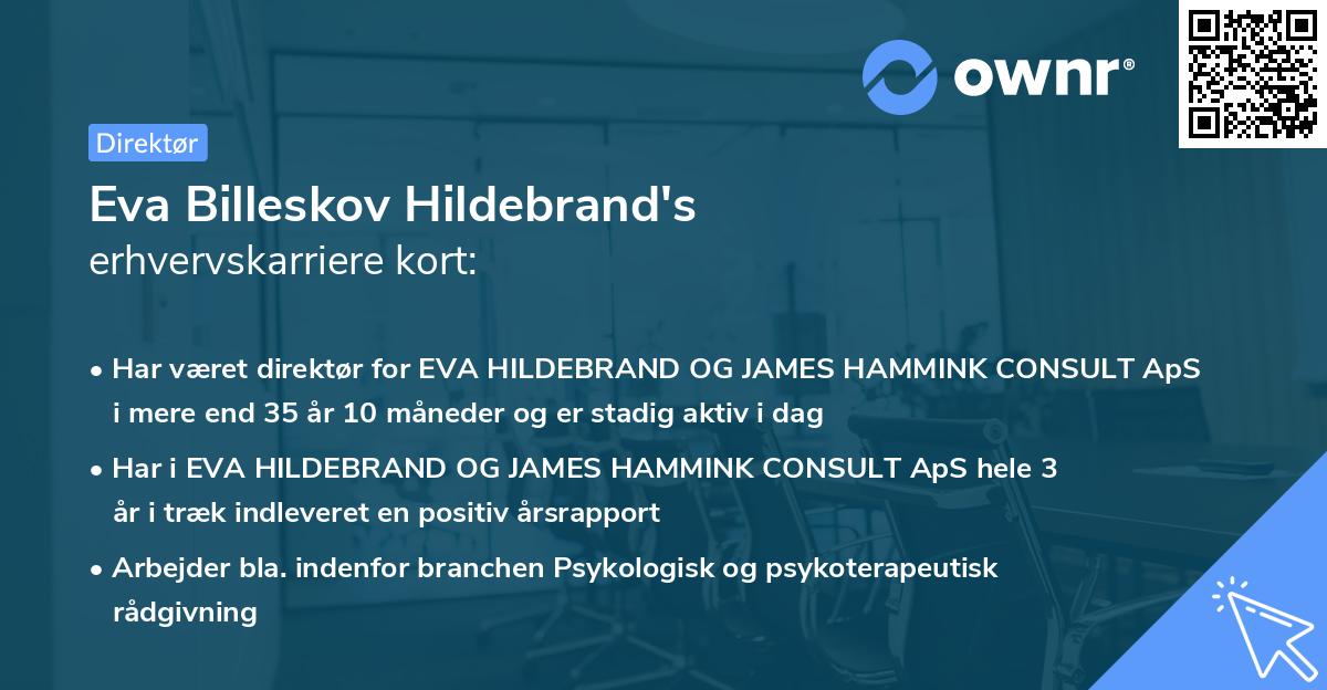 Eva Billeskov Hildebrand's erhvervskarriere kort