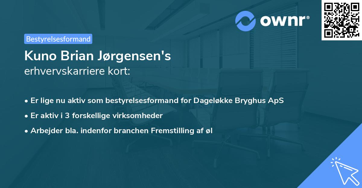 Kuno Brian Jørgensen's erhvervskarriere kort