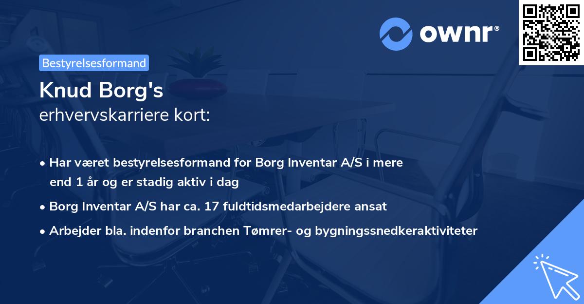 Knud Borg's erhvervskarriere kort