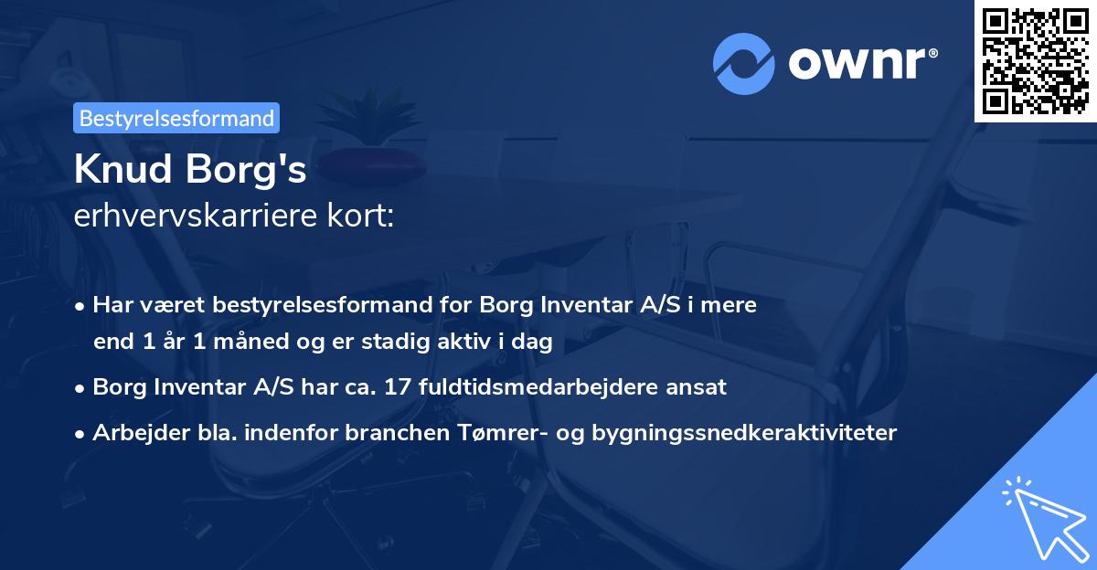 Knud Borg's erhvervskarriere kort