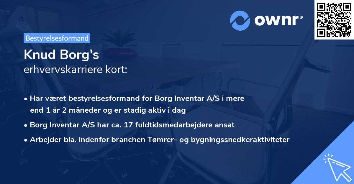 Knud Borg's erhvervskarriere kort