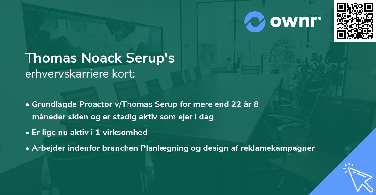 Thomas Noack Serup's erhvervskarriere kort