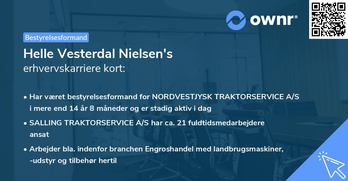 Helle Vesterdal Nielsen's erhvervskarriere kort