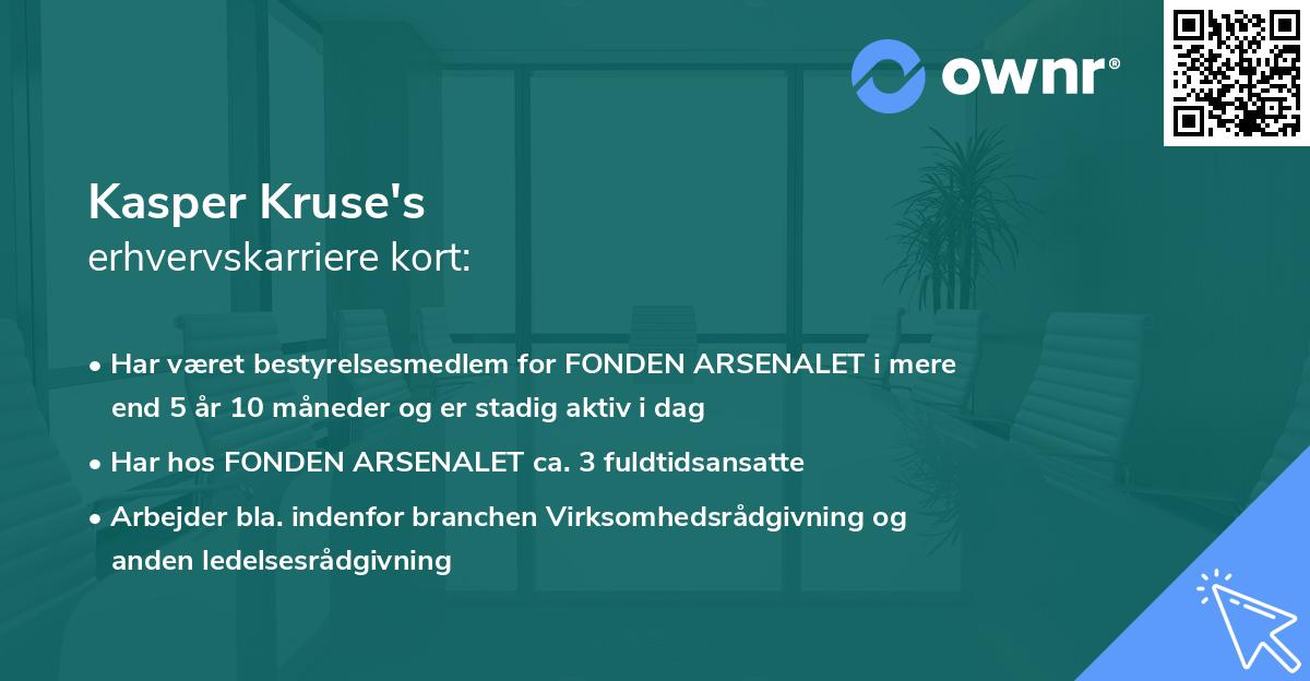 Kasper Kruse's erhvervskarriere kort