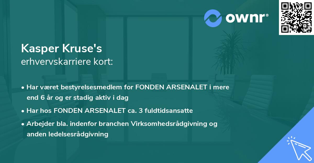 Kasper Kruse's erhvervskarriere kort