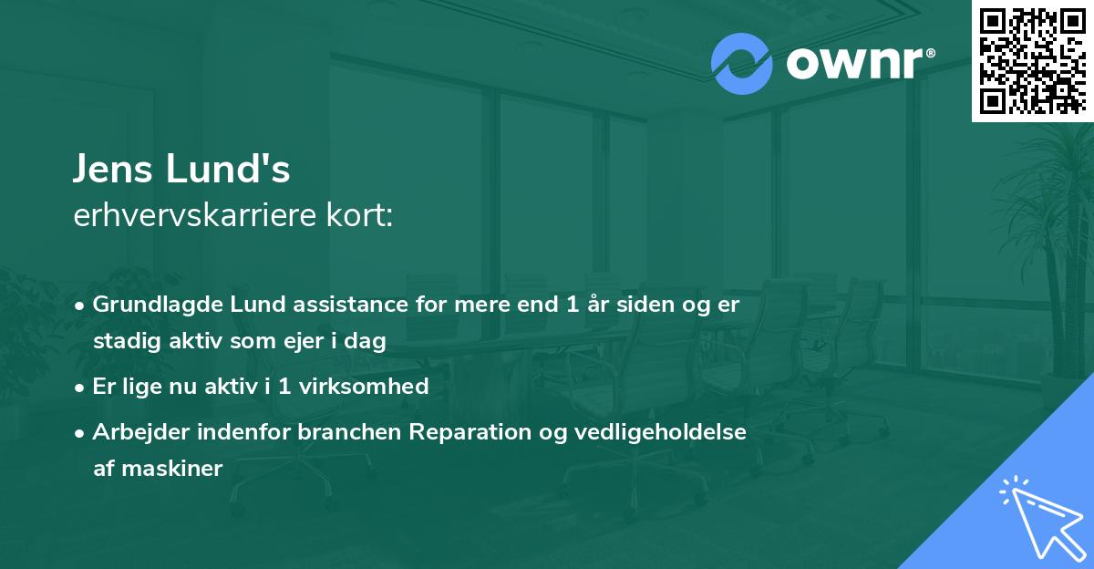 Jens Lund's erhvervskarriere kort