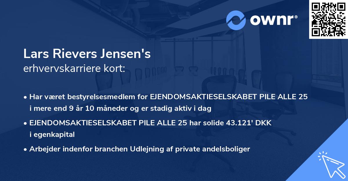 Lars Rievers Jensen's erhvervskarriere kort