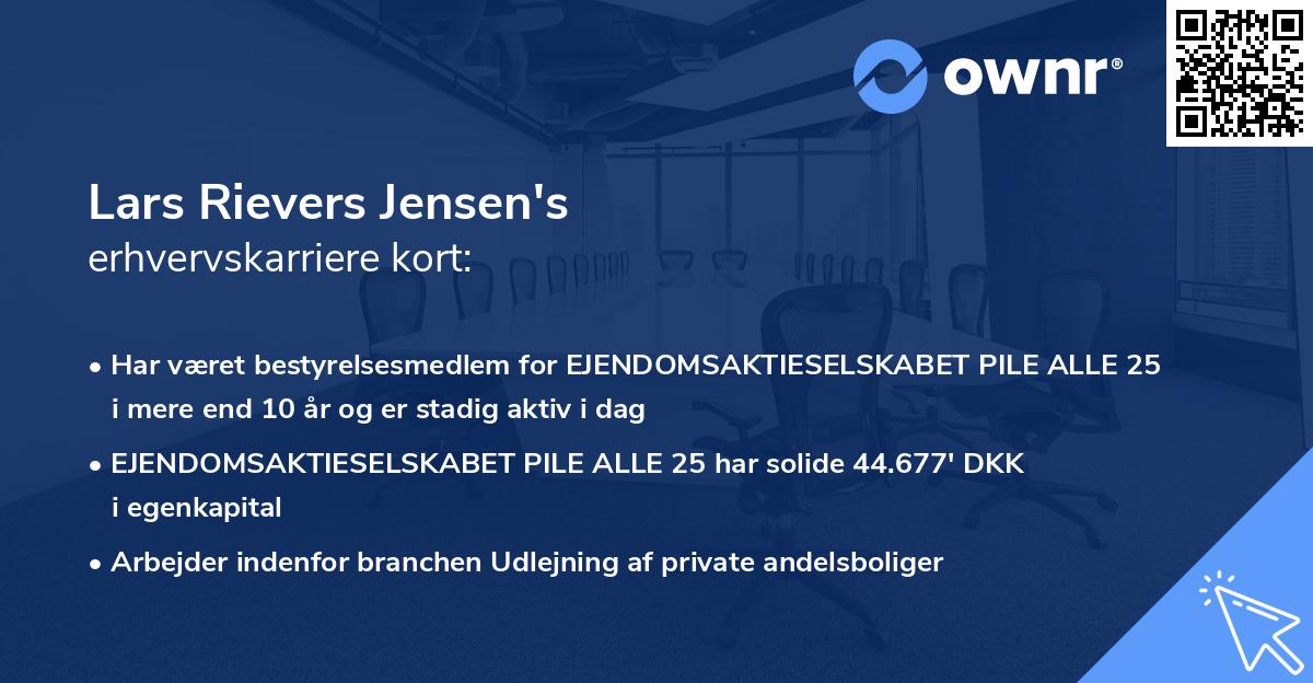 Lars Rievers Jensen's erhvervskarriere kort