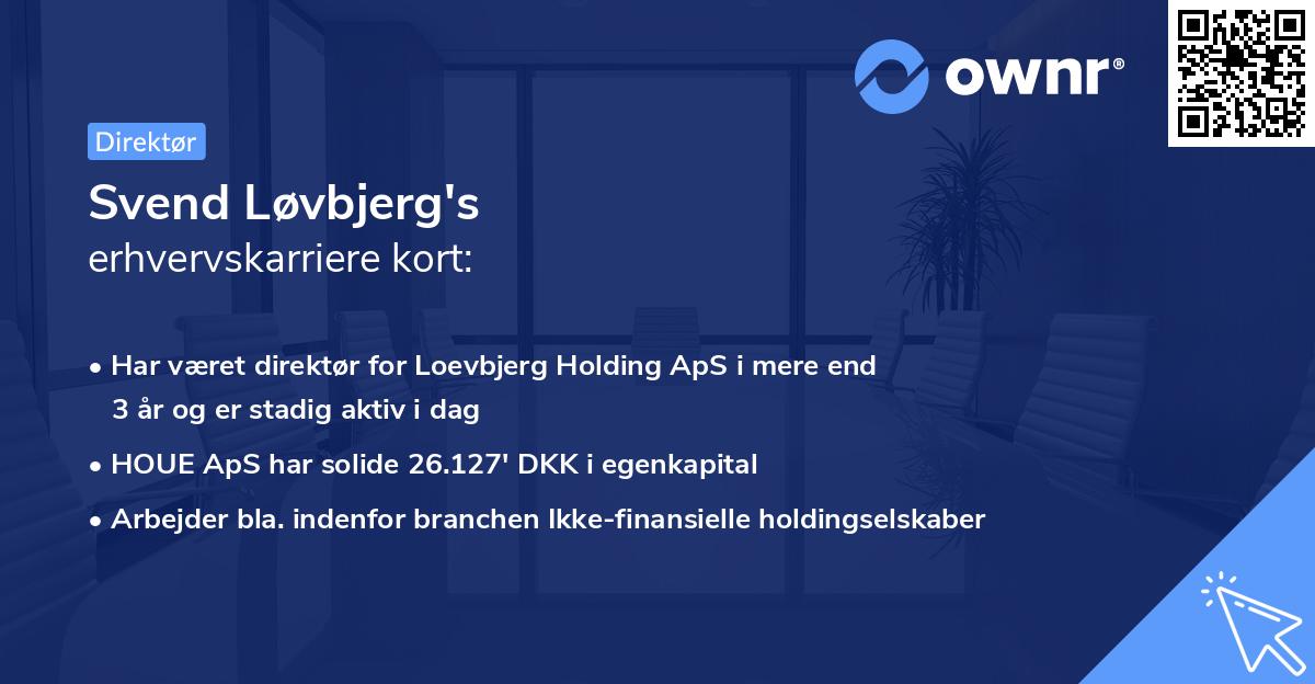 Svend Løvbjerg's erhvervskarriere kort