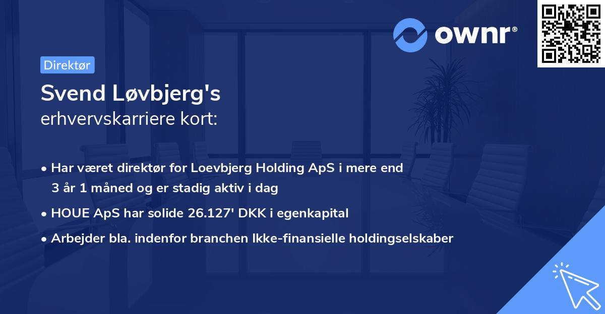 Svend Løvbjerg's erhvervskarriere kort
