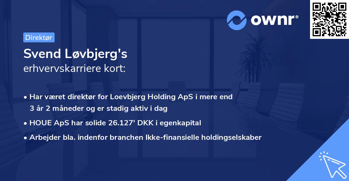 Svend Løvbjerg's erhvervskarriere kort