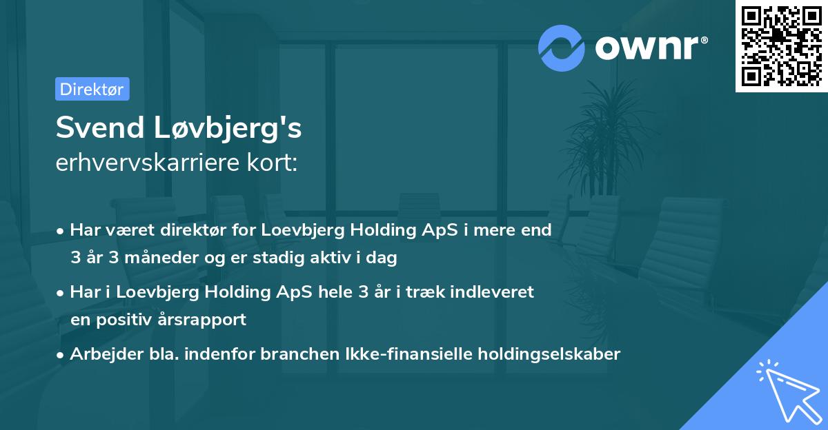 Svend Løvbjerg's erhvervskarriere kort