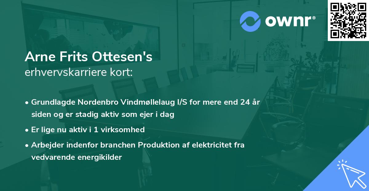 Arne Frits Ottesen's erhvervskarriere kort