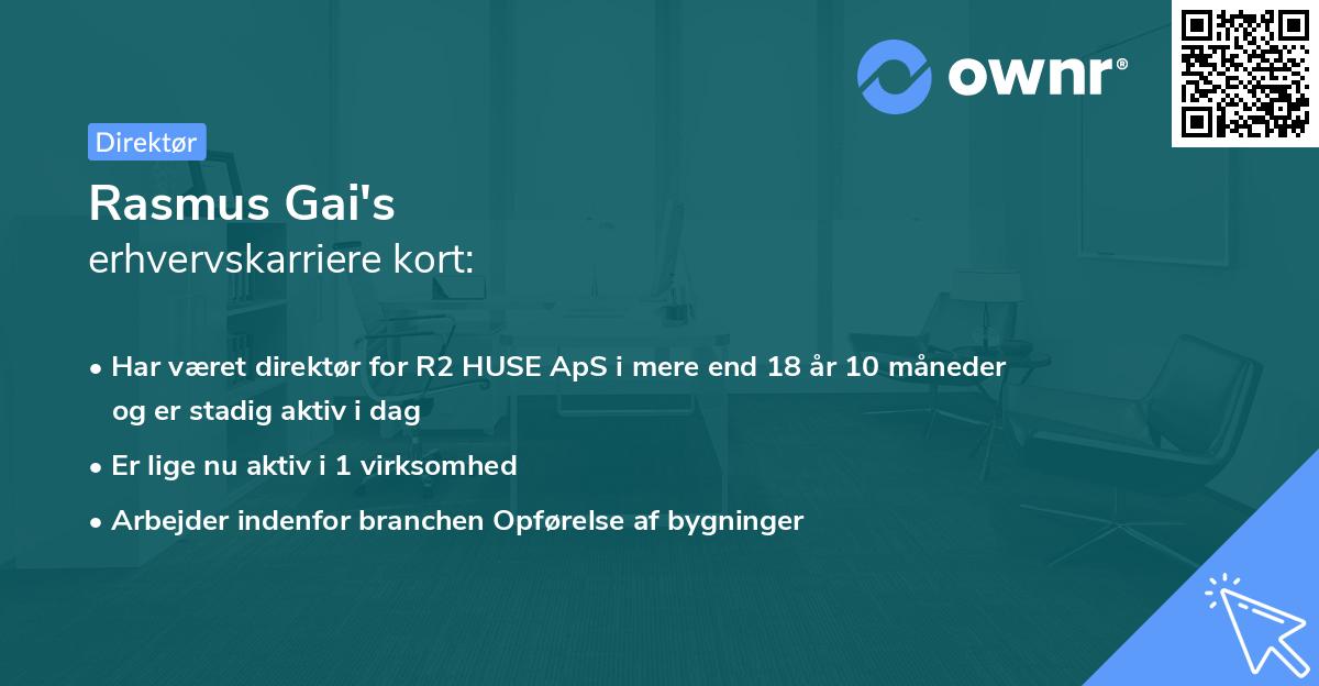 Rasmus Gai's erhvervskarriere kort