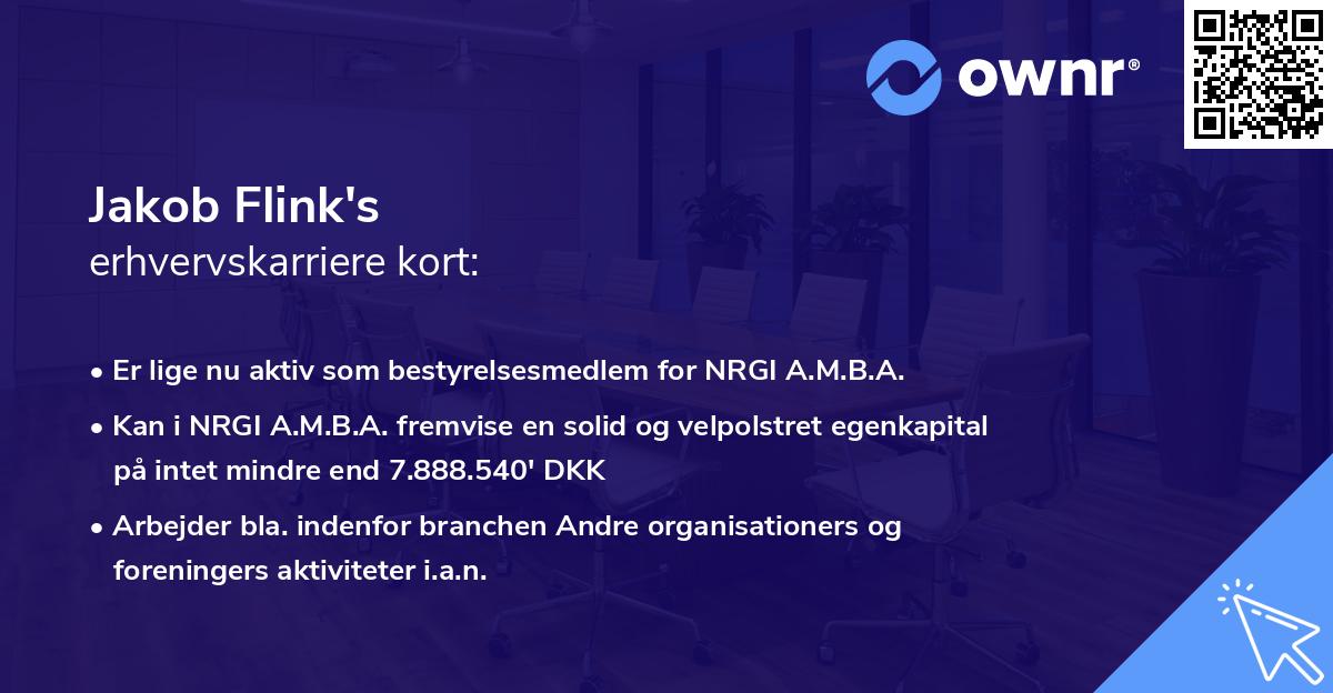 Jakob Flink's erhvervskarriere kort