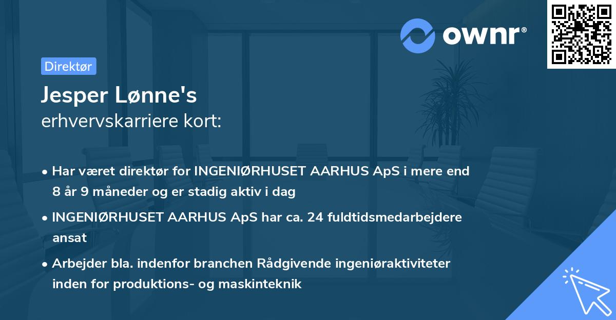 Jesper Lønne's erhvervskarriere kort