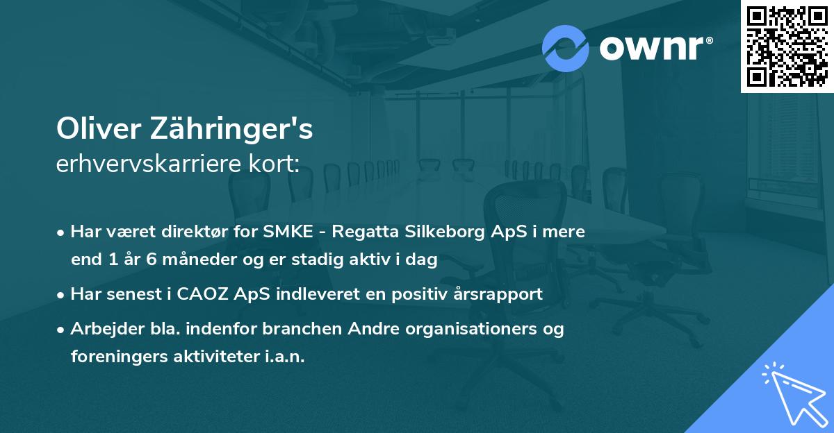 Oliver Zähringer's erhvervskarriere kort