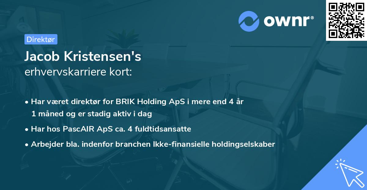 Jacob Kristensen's erhvervskarriere kort