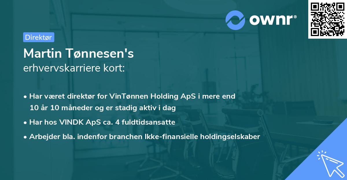 Martin Tønnesen's erhvervskarriere kort