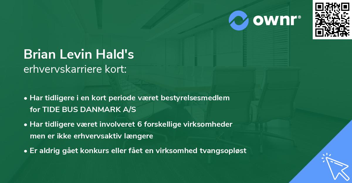 Brian Levin Hald's erhvervskarriere kort