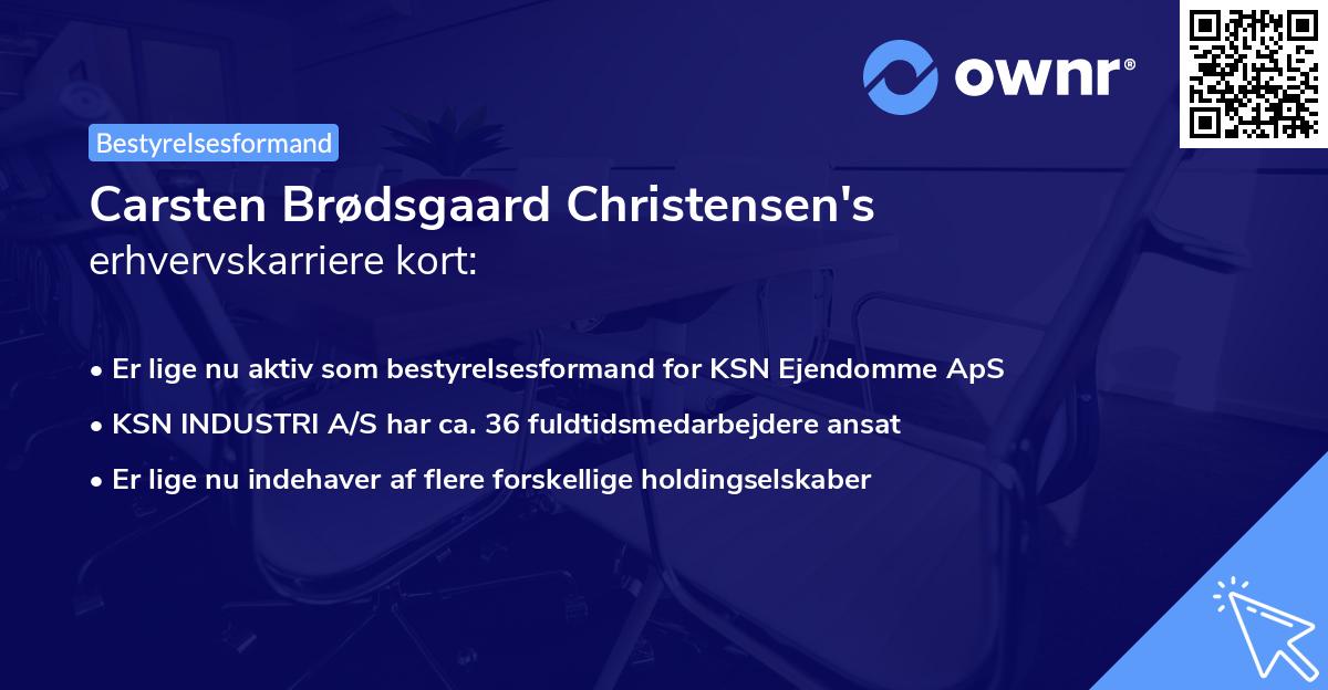 Carsten Brødsgaard Christensen's erhvervskarriere kort