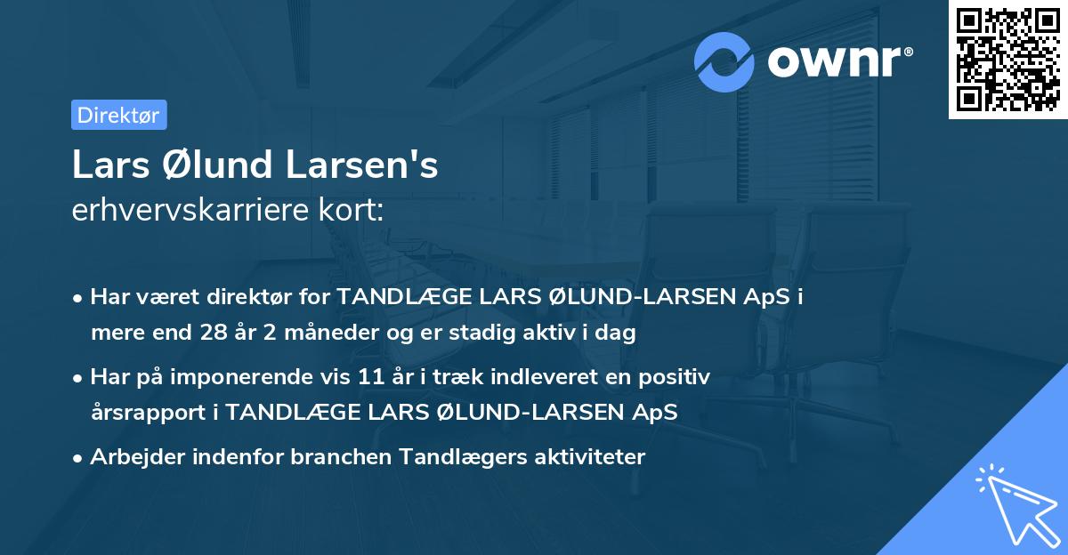 Lars Ølund Larsen's erhvervskarriere kort
