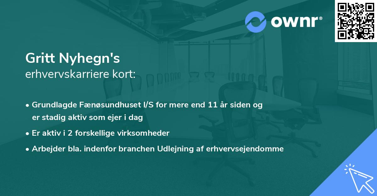 Gritt Nyhegn's erhvervskarriere kort