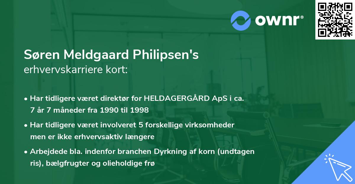 Søren Meldgaard Philipsen's erhvervskarriere kort