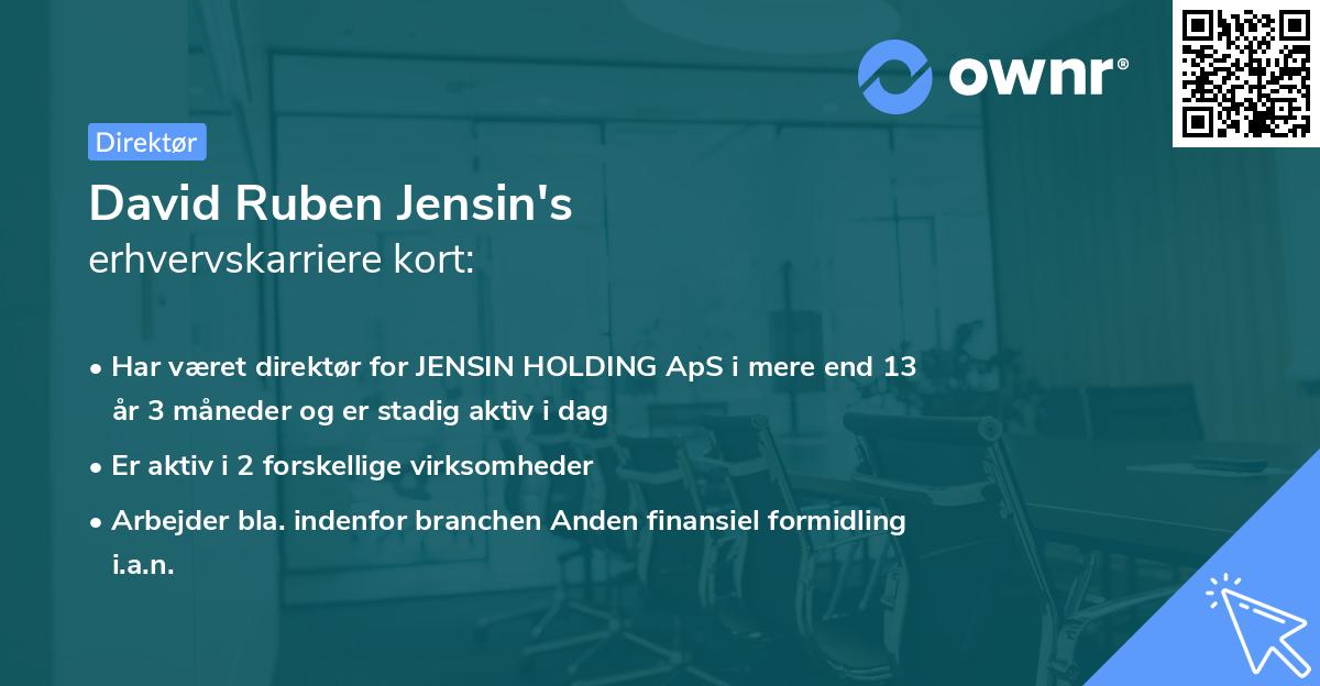 David Ruben Jensin's erhvervskarriere kort