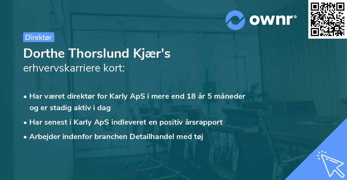 Dorthe Thorslund Kjær's erhvervskarriere kort