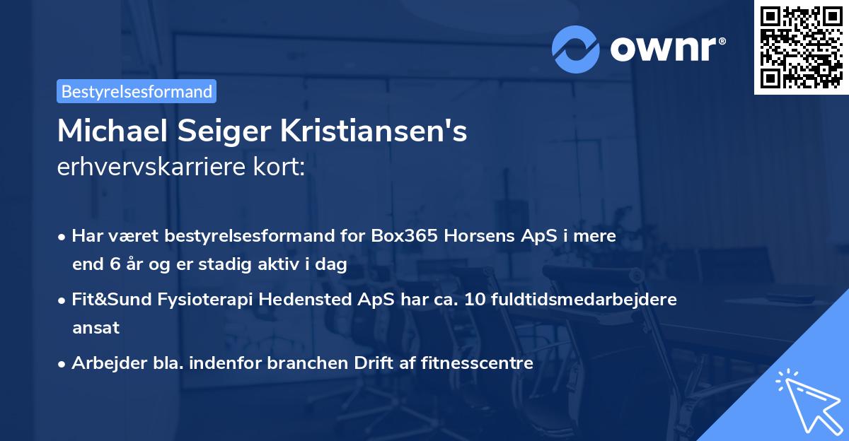 Michael Seiger Kristiansen's erhvervskarriere kort