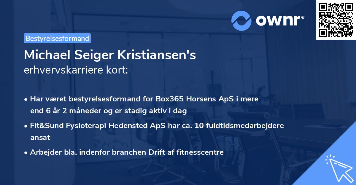Michael Seiger Kristiansen's erhvervskarriere kort